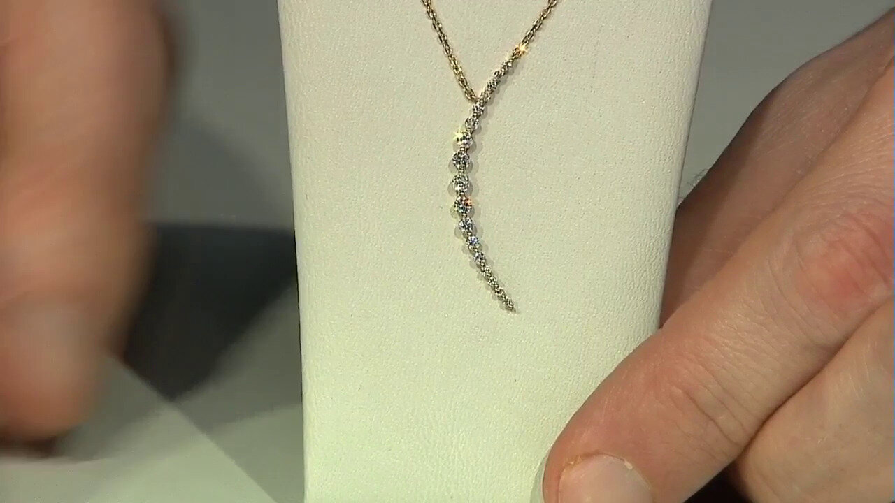 Video 14K I1 (H) Diamond Gold Necklace (CIRARI)