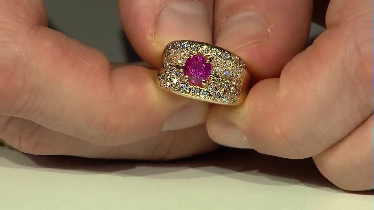 Video 18K Pink Sapphire Gold Ring (CIRARI)