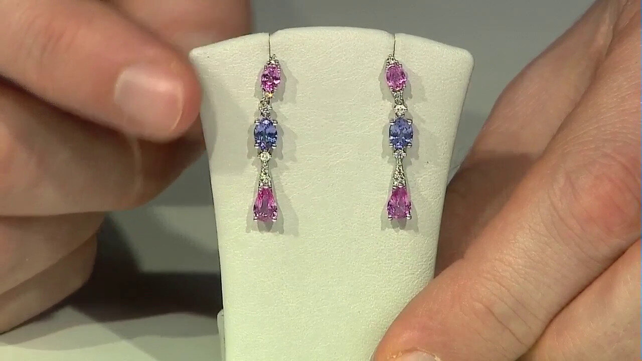 Video 14K Pink Sapphire Gold Earrings (CIRARI)