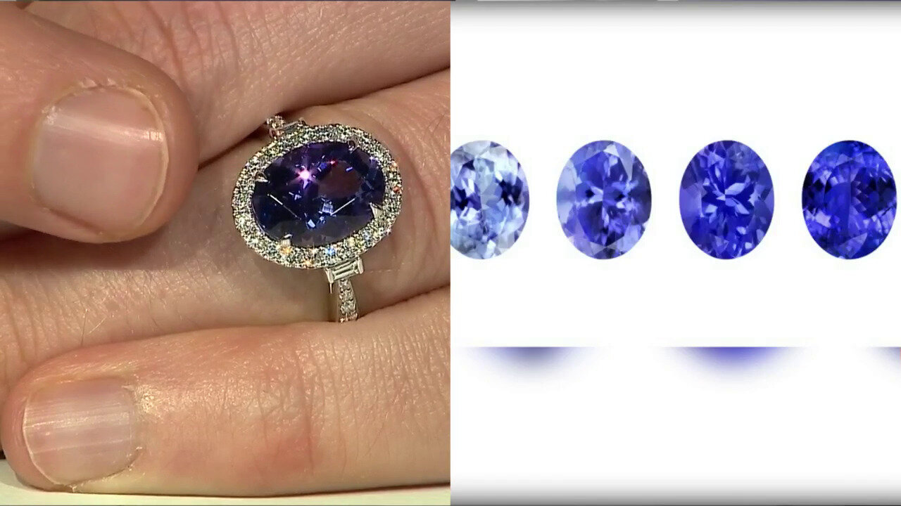 Video 18K AAA Tanzanite Gold Ring (CIRARI)