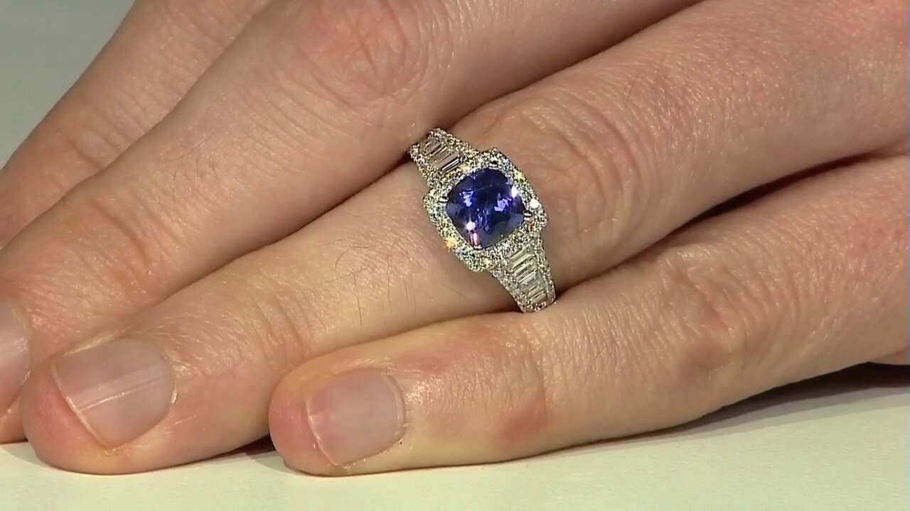 Video 18K AAA Tanzanite Gold Ring (CIRARI)