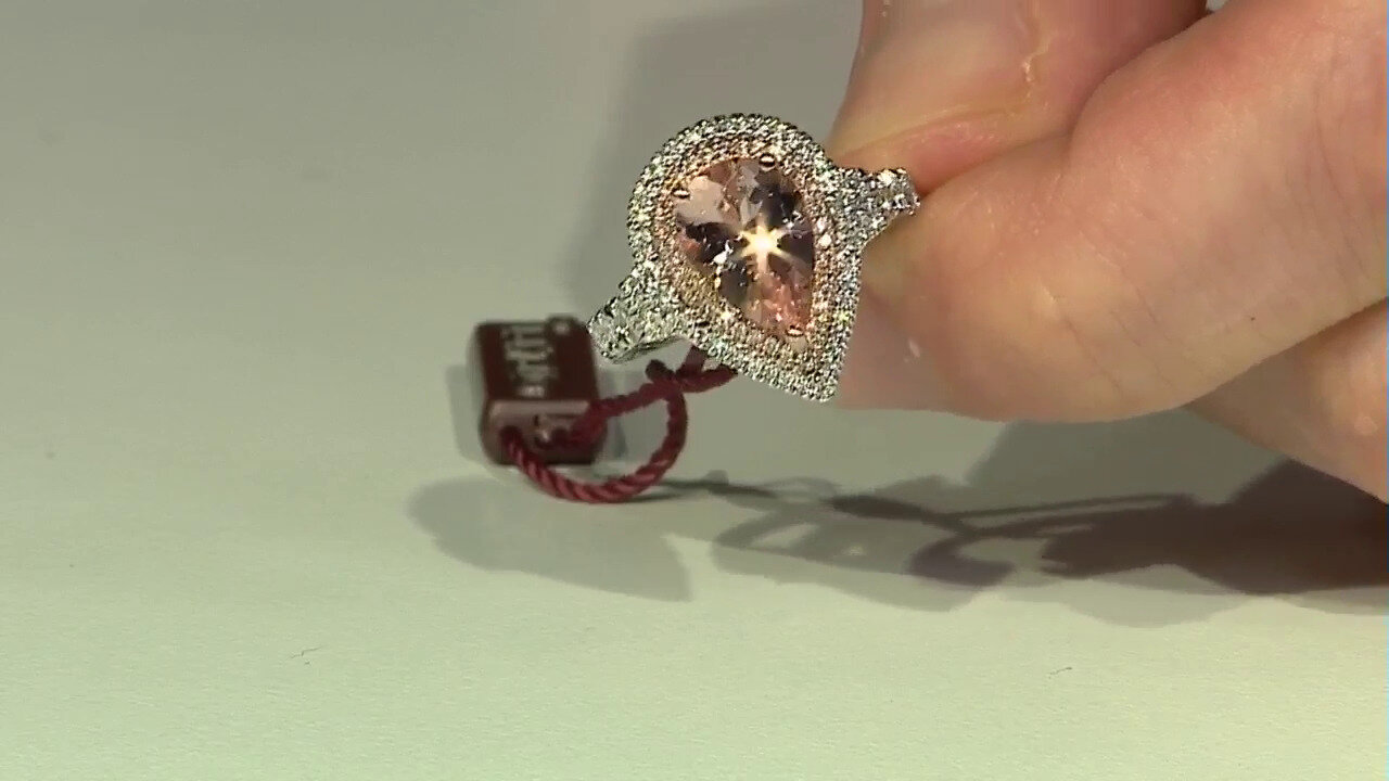 Video 14K AAA Morganite Gold Ring (CIRARI)