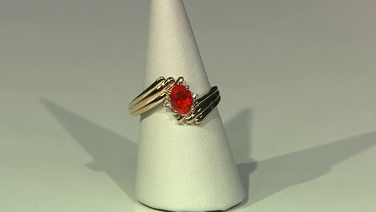 Video Mexican Fire Opal Silver Ring