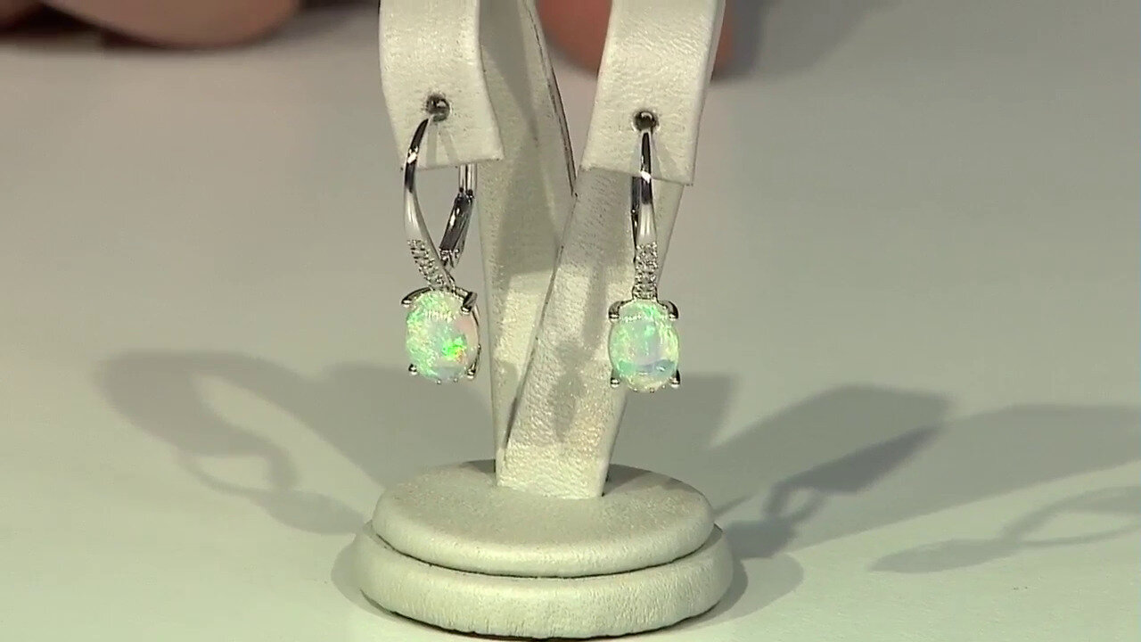 Video 10K AAA Welo Opal Gold Earrings