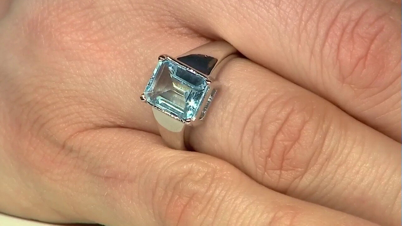 Video Bague en argent et Topaze bleu ciel