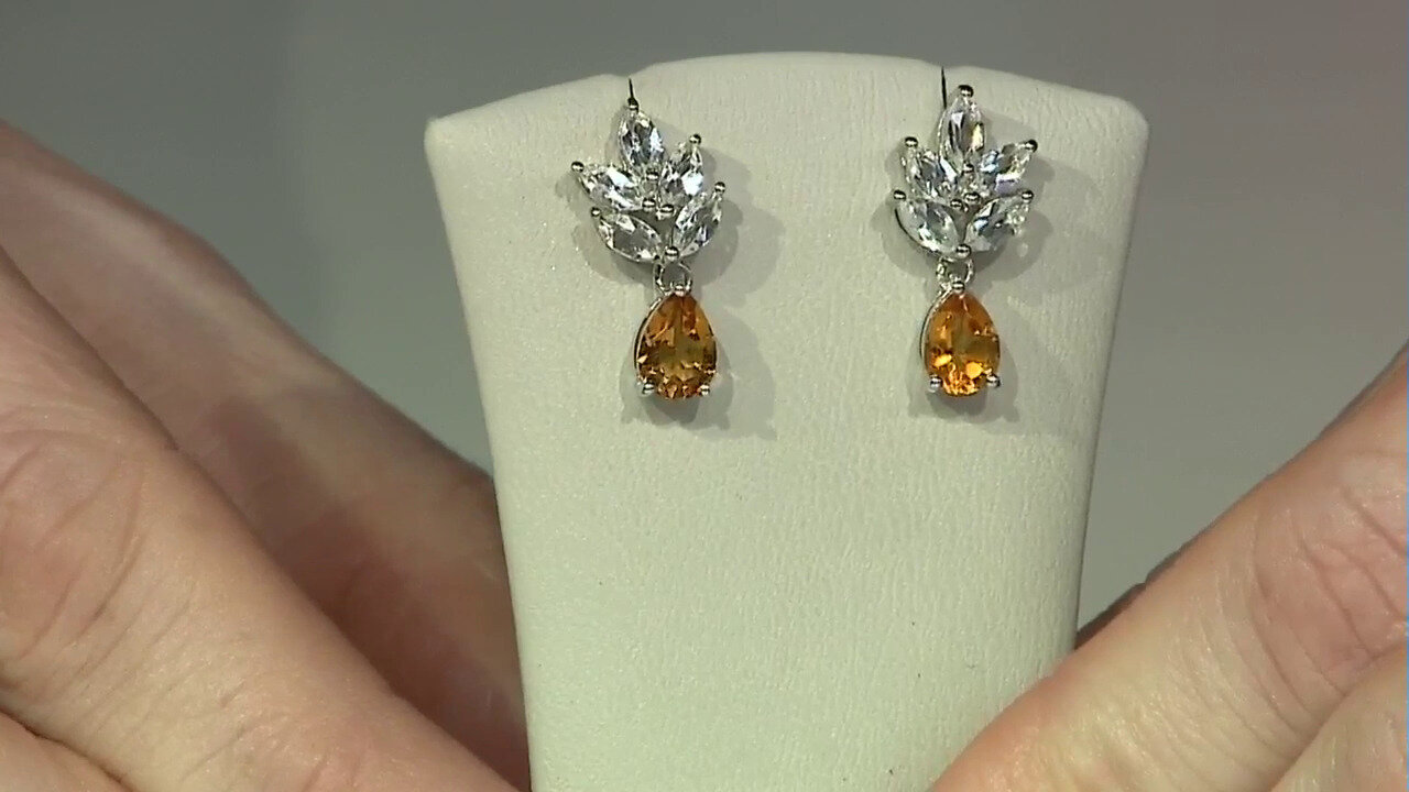 Video Boucles d'oreilles en argent et Citrine