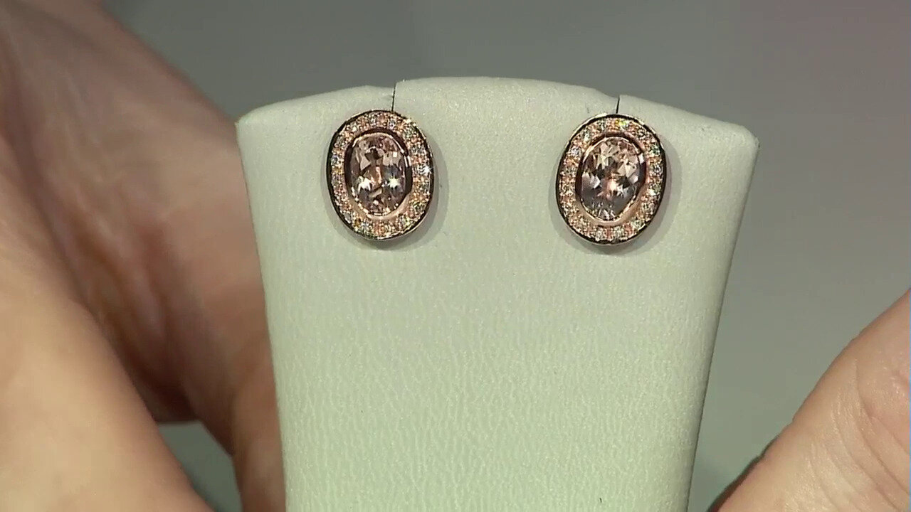 Video 10K AAA Morganite Gold Earrings