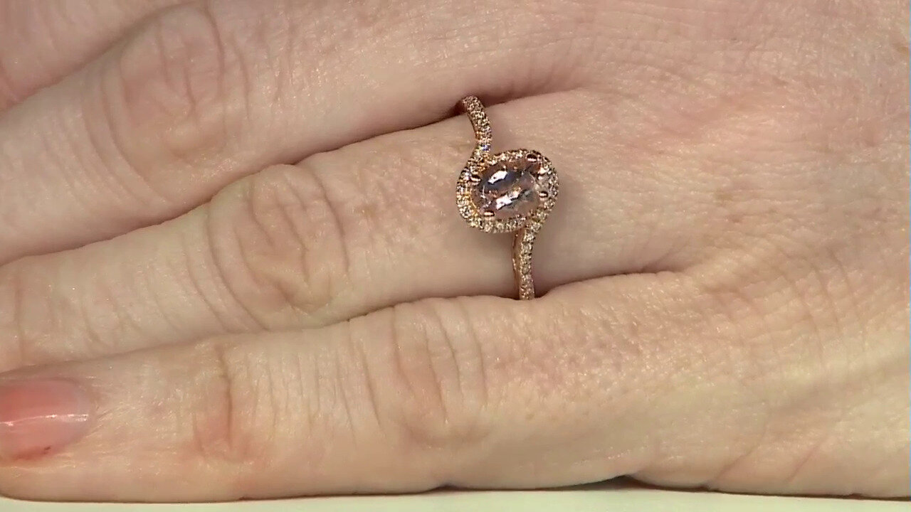 Video 10K AAA Morganite Gold Ring