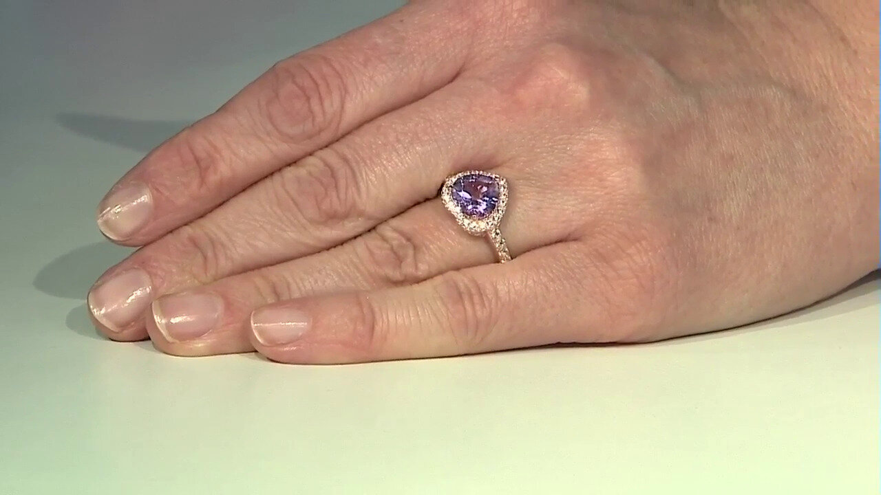 Video Bague en argent et Améthyste Rose de France