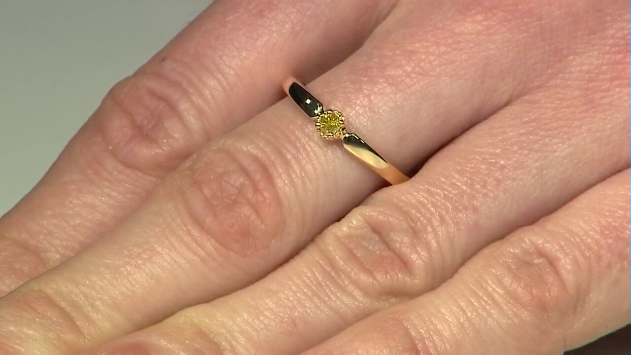 Video I3 Yellow Diamond Silver Ring