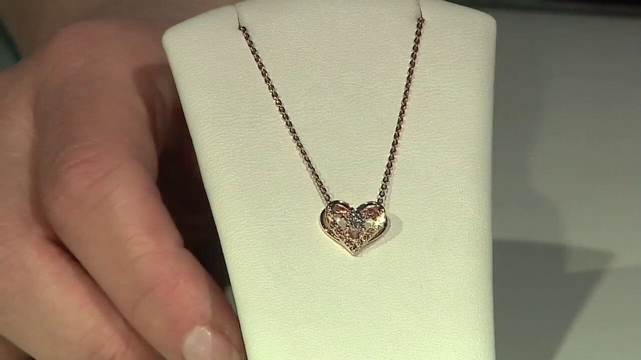 Video 9K SI1 Argyle Rose De France Diamond Gold Pendant (Annette)