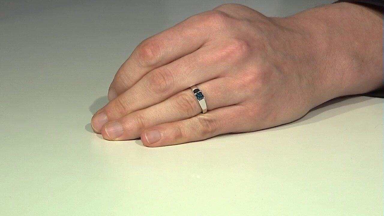 Video I3 Blue Diamond Silver Ring