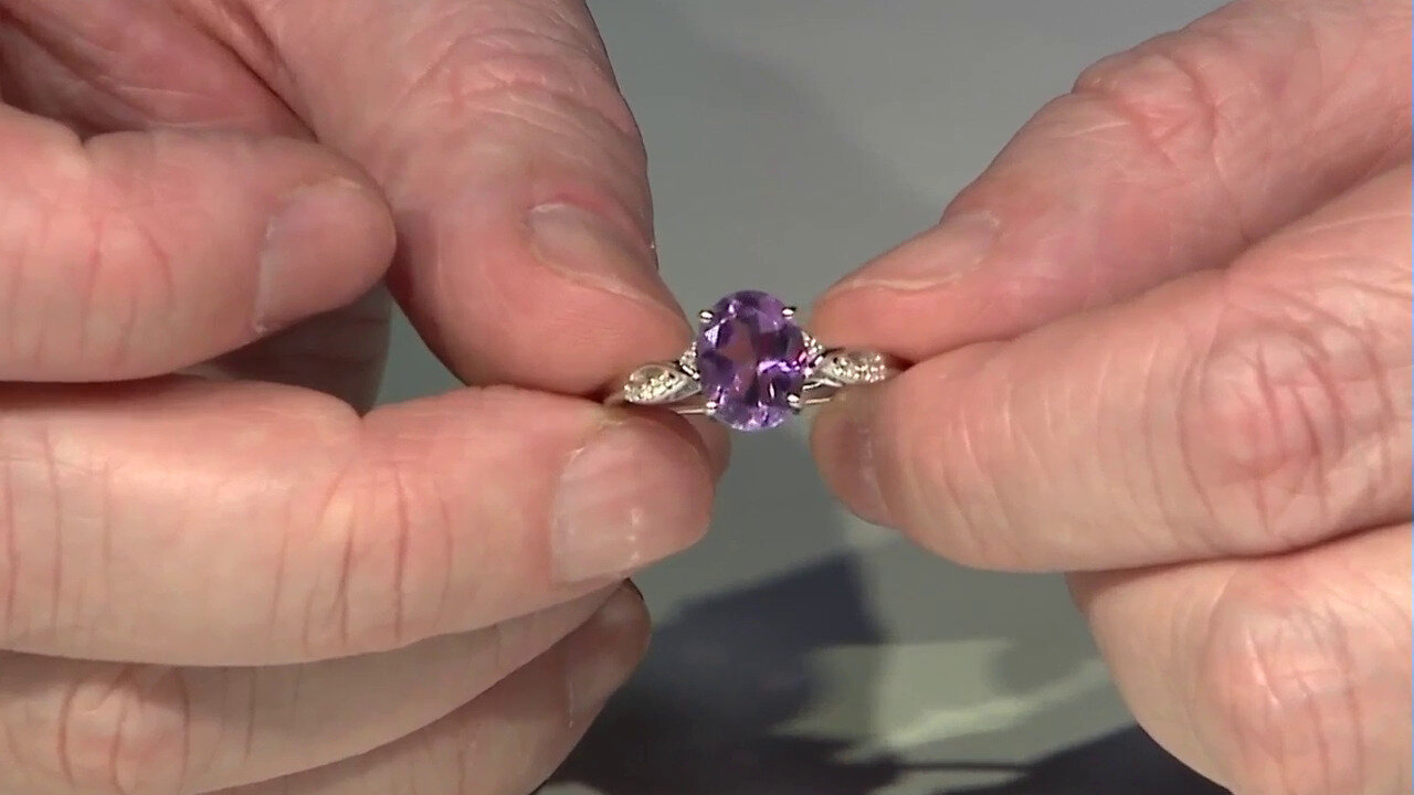 Video Amethyst Silver Ring