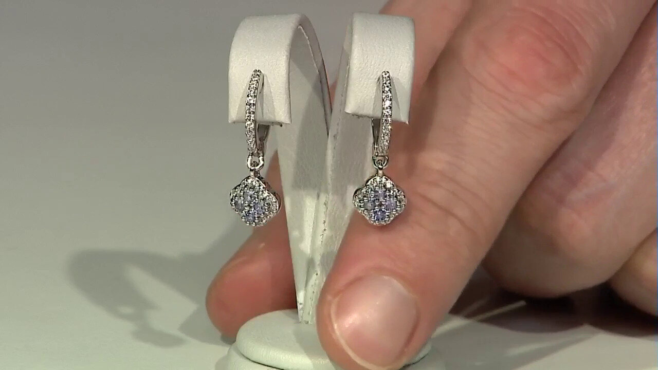 Video Tanzanite Silver Earrings