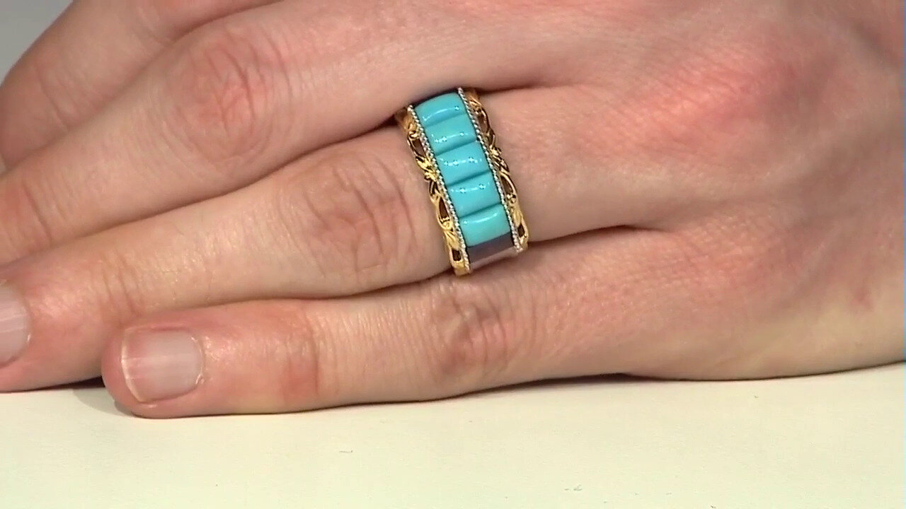 Video Anillo en plata con Turquesa bella durmiente (Gems en Vogue)