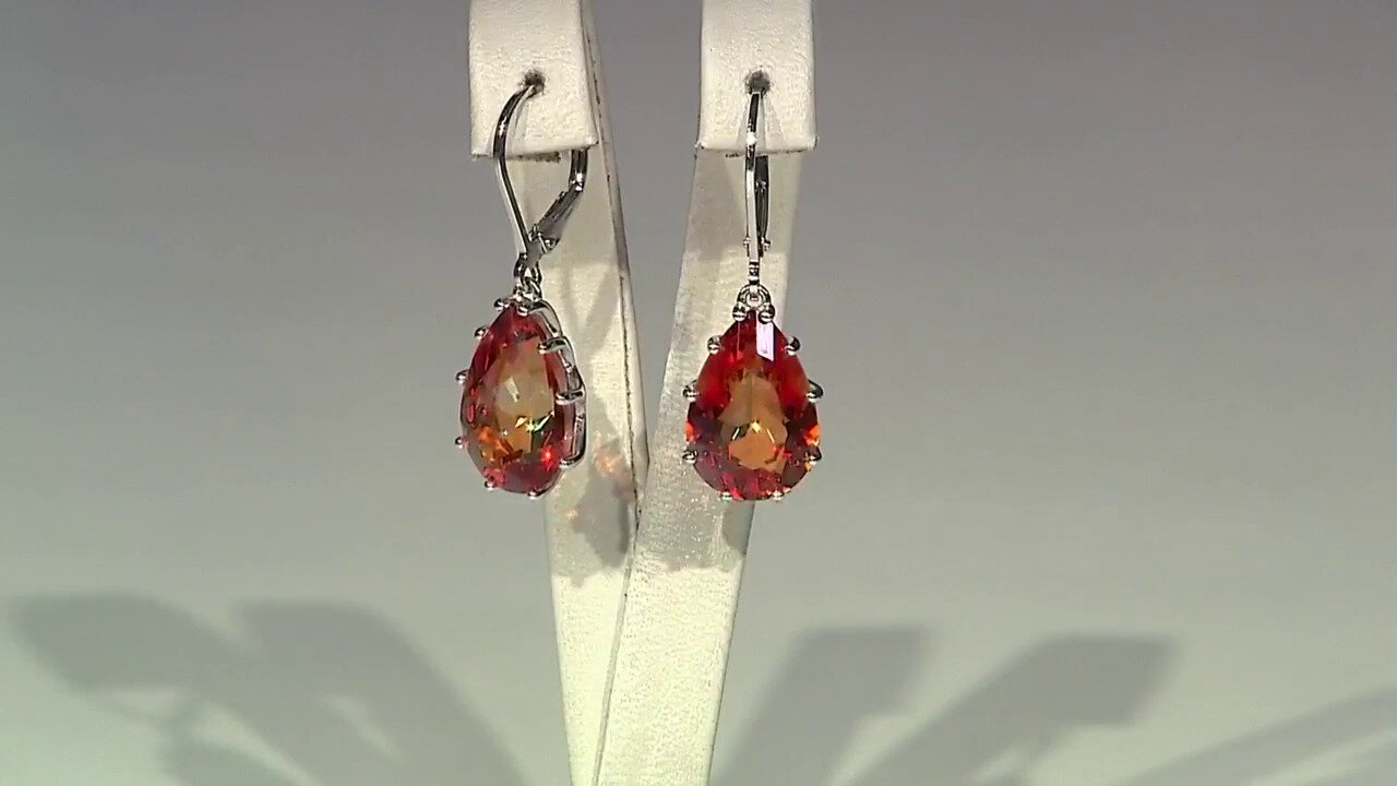 Video Orange Mystic Quartz Silver Earrings