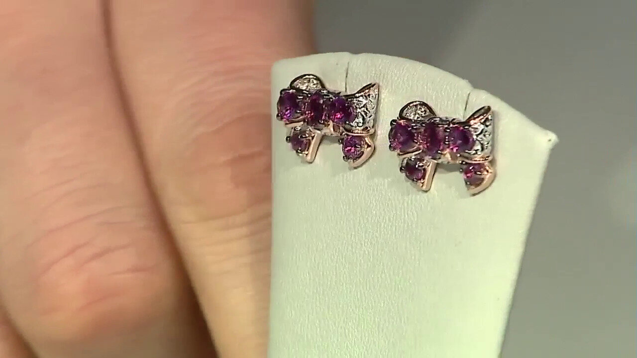 Video Boucles d'oreilles en argent et Grenat Rhodolite (Gems en Vogue)