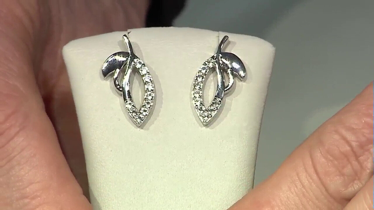 Video White Topaz Silver Earrings