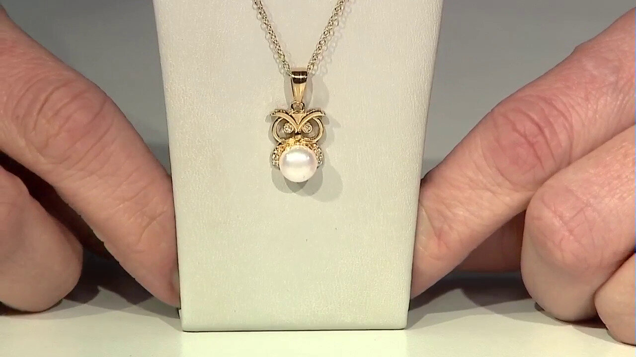 Video White Freshwater Pearl Silver Necklace