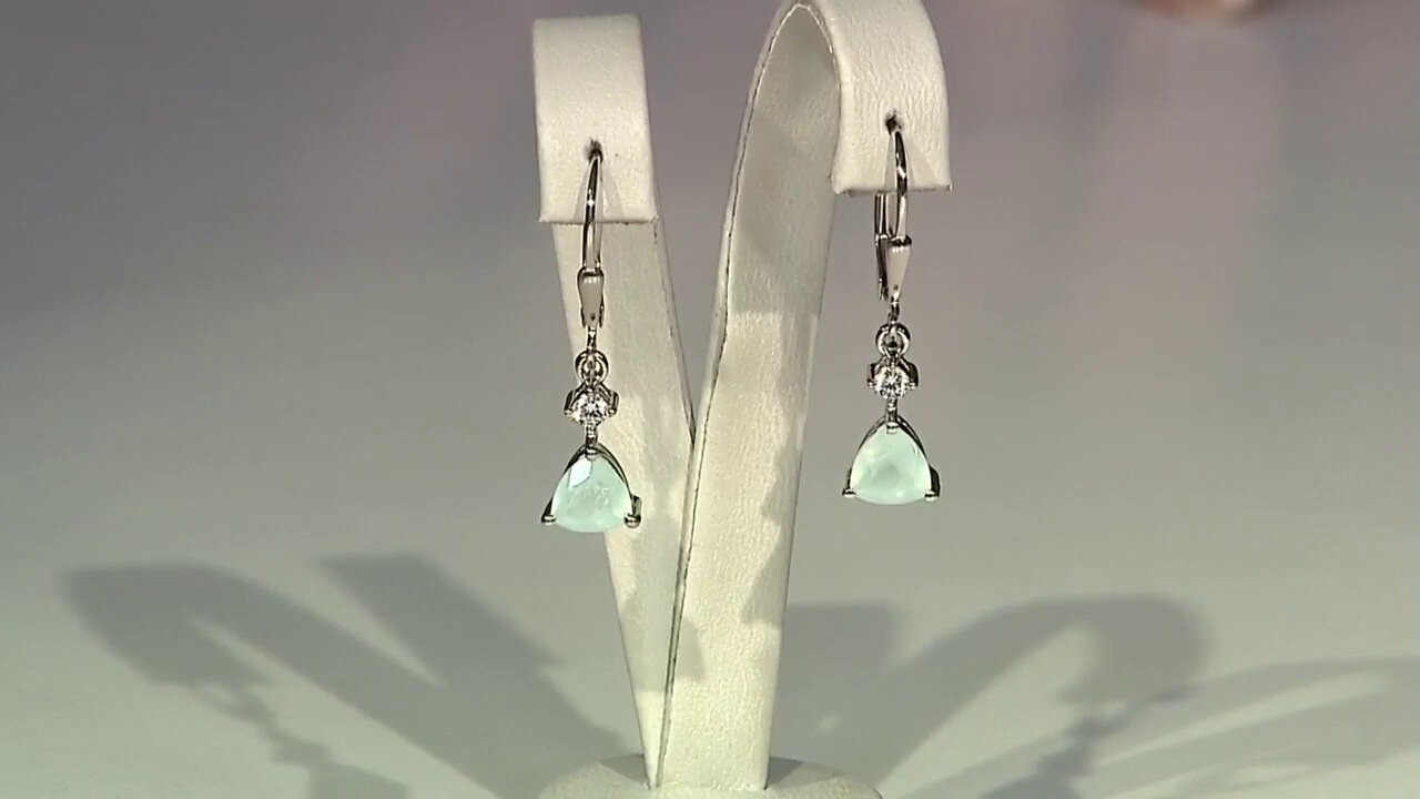 Video Aqua Chalcedony Silver Earrings