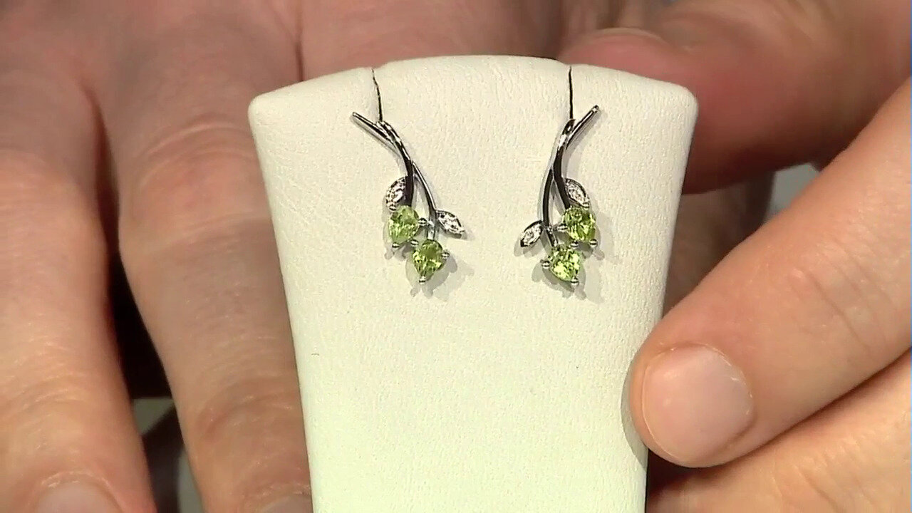 Video Boucles d'oreilles en argent et Péridot