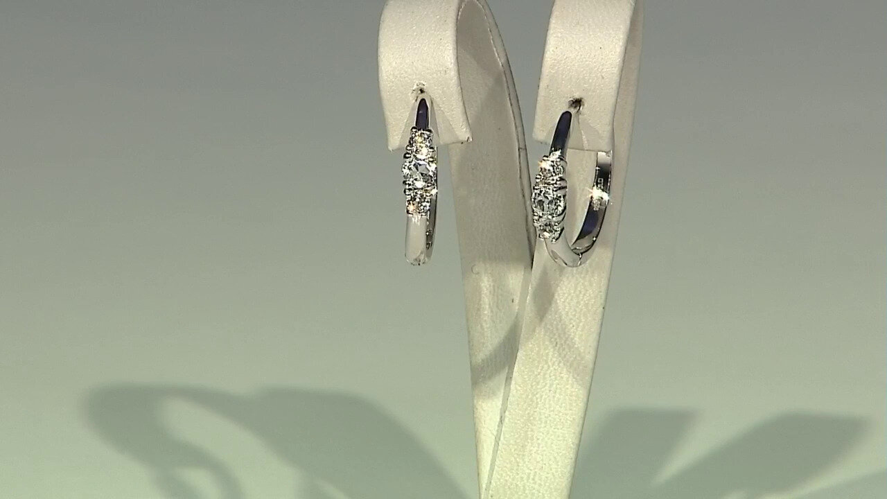 Video White Topaz Silver Earrings