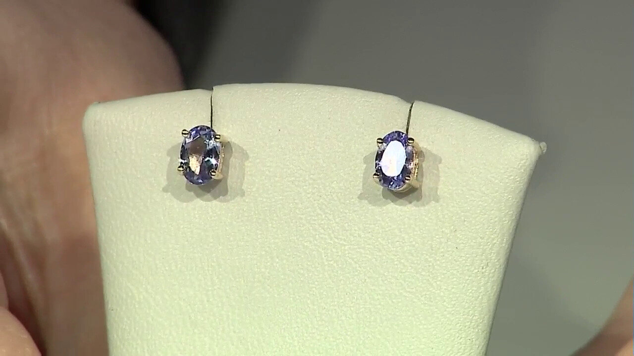 Video Boucles d'oreilles en or et Tanzanite