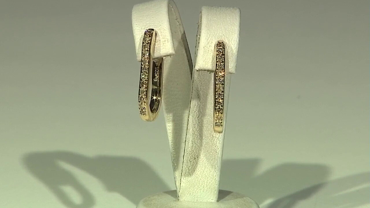 Video I2 Brown Diamond Silver Earrings