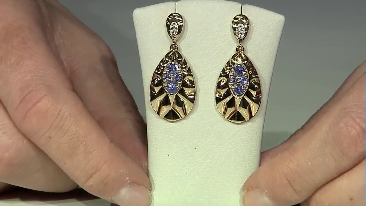 Video Boucles d'oreilles en argent et Tanzanite