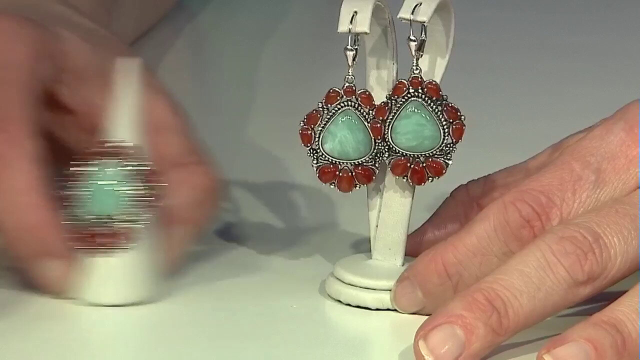 Video Boucles d'oreilles en argent et Amazonite (Desert Chic)