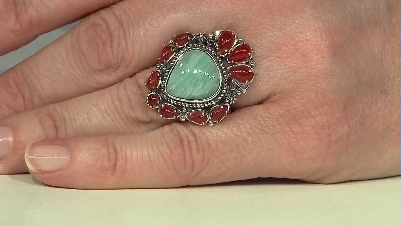 Video Amazonite Silver Ring (Desert Chic)