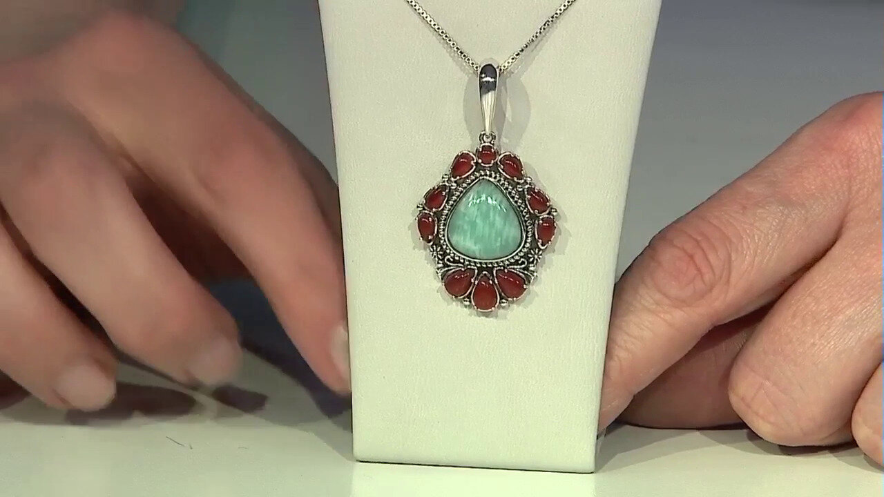 Video Amazonite Silver Pendant (Desert Chic)