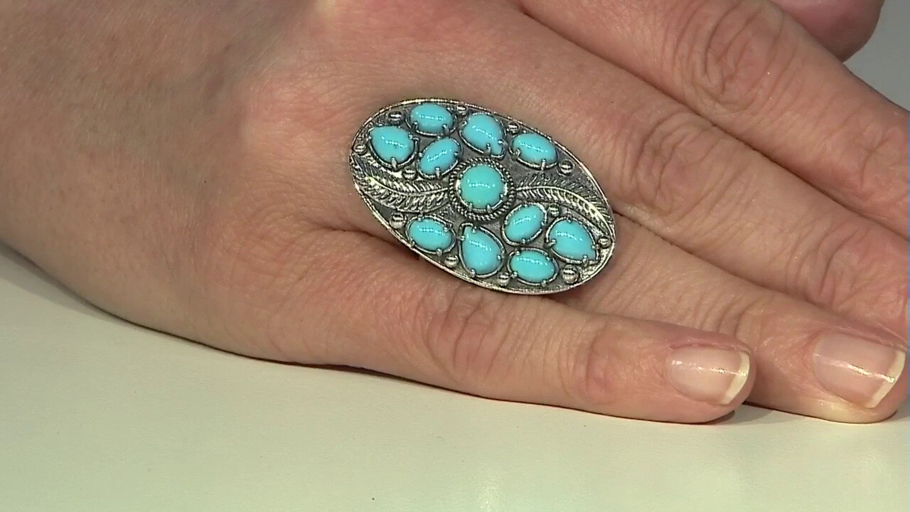 Video Anillo en plata con Turquesa bella durmiente (Desert Chic)