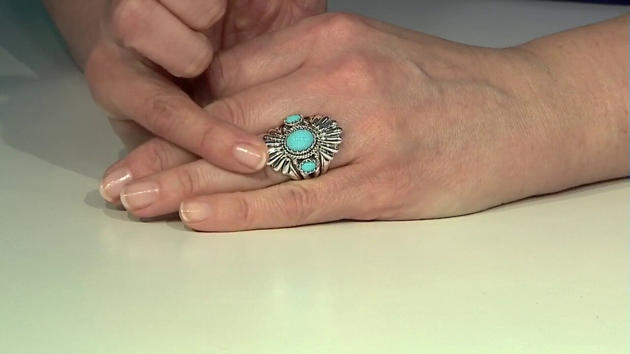 Video Sleeping Beauty Turquoise Silver Ring (Desert Chic)