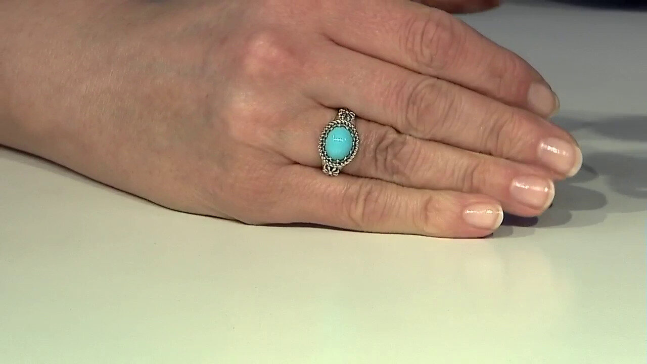 Video Sleeping Beauty Turquoise Silver Ring (Desert Chic)