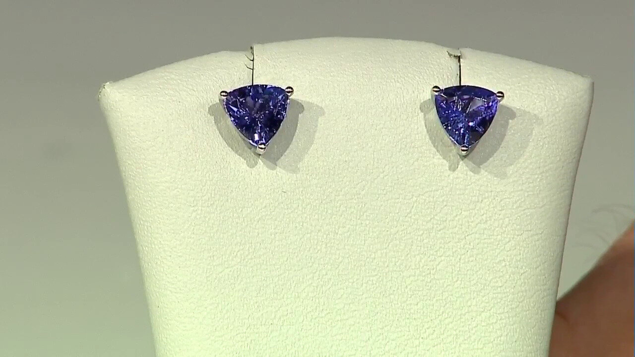 Video 14K AAA Tanzanite Gold Earrings (CIRARI)