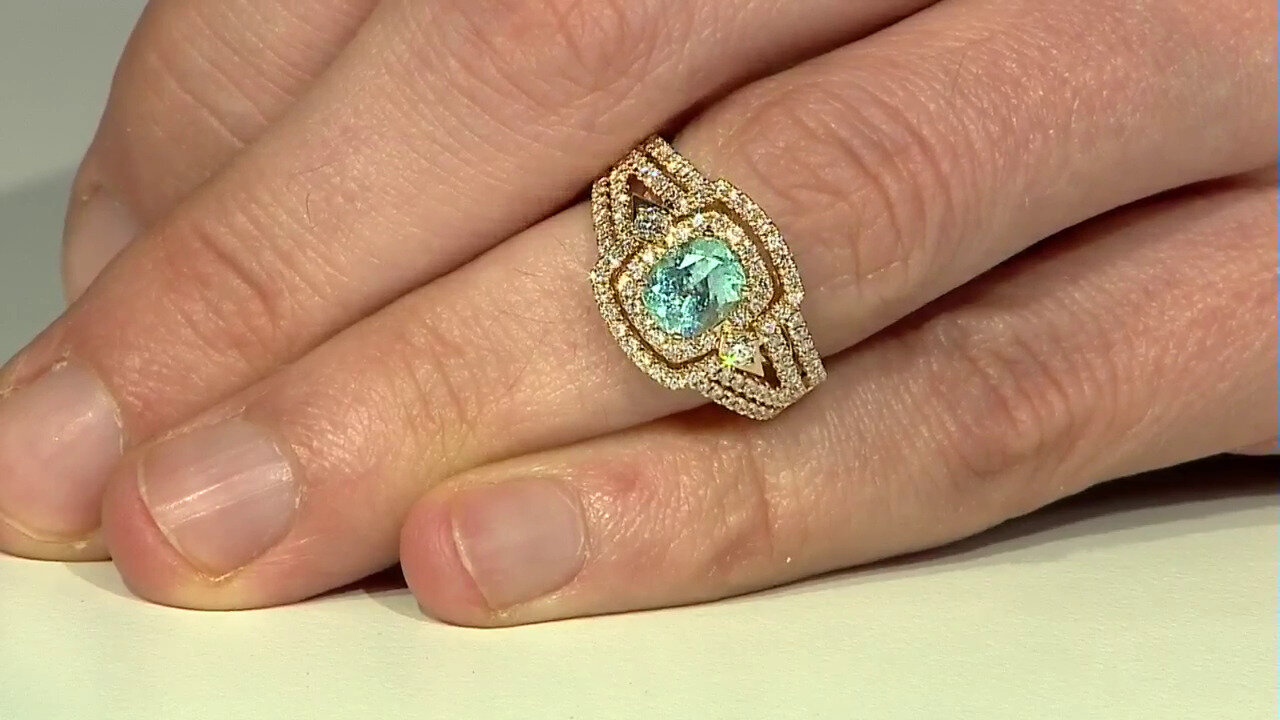 Video 18K Paraiba Tourmaline Gold Ring (CIRARI)