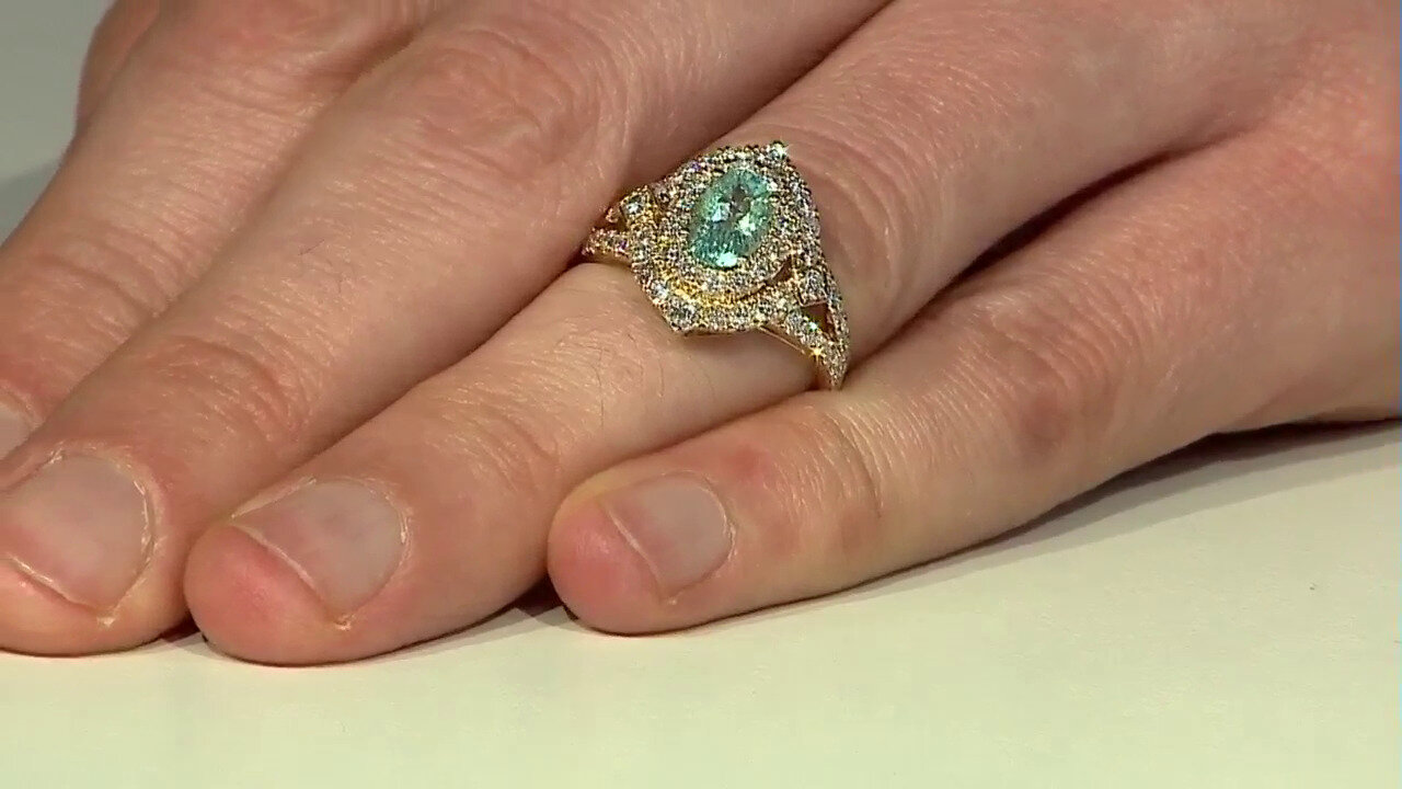 Video 18K Paraiba Tourmaline Gold Ring (CIRARI)