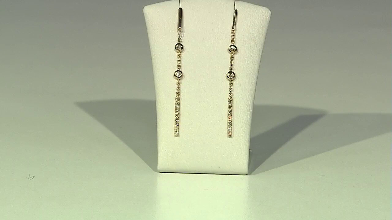 Video 14K SI2 (H) Diamond Gold Earrings (CIRARI)