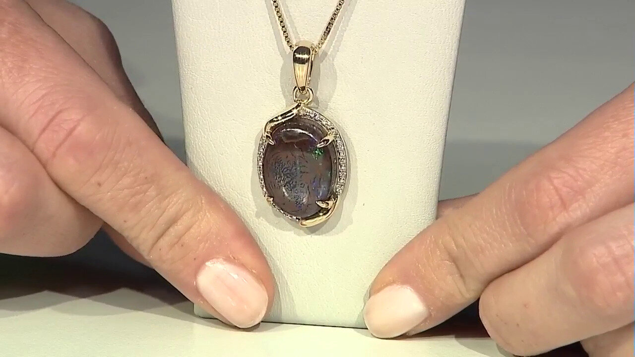 Video 9K Boulder Opal Gold Pendant