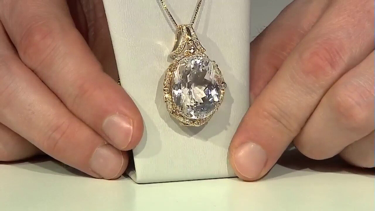 Video 14K Canary Kunzite Gold Pendant (de Melo)