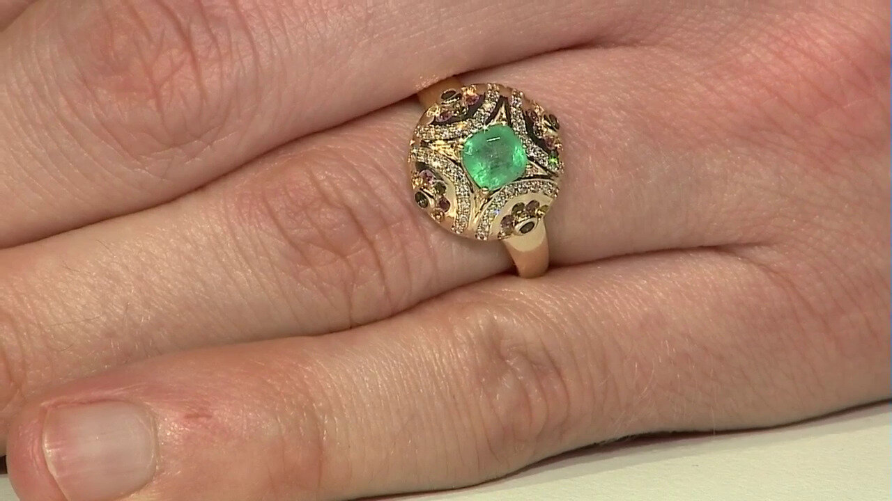 Video 14K Zambian Emerald Gold Ring (de Melo)