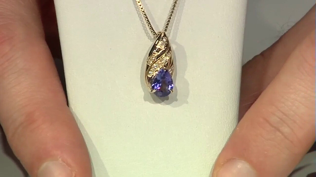 Video 9K AAA Tanzanite Gold Pendant (de Melo)