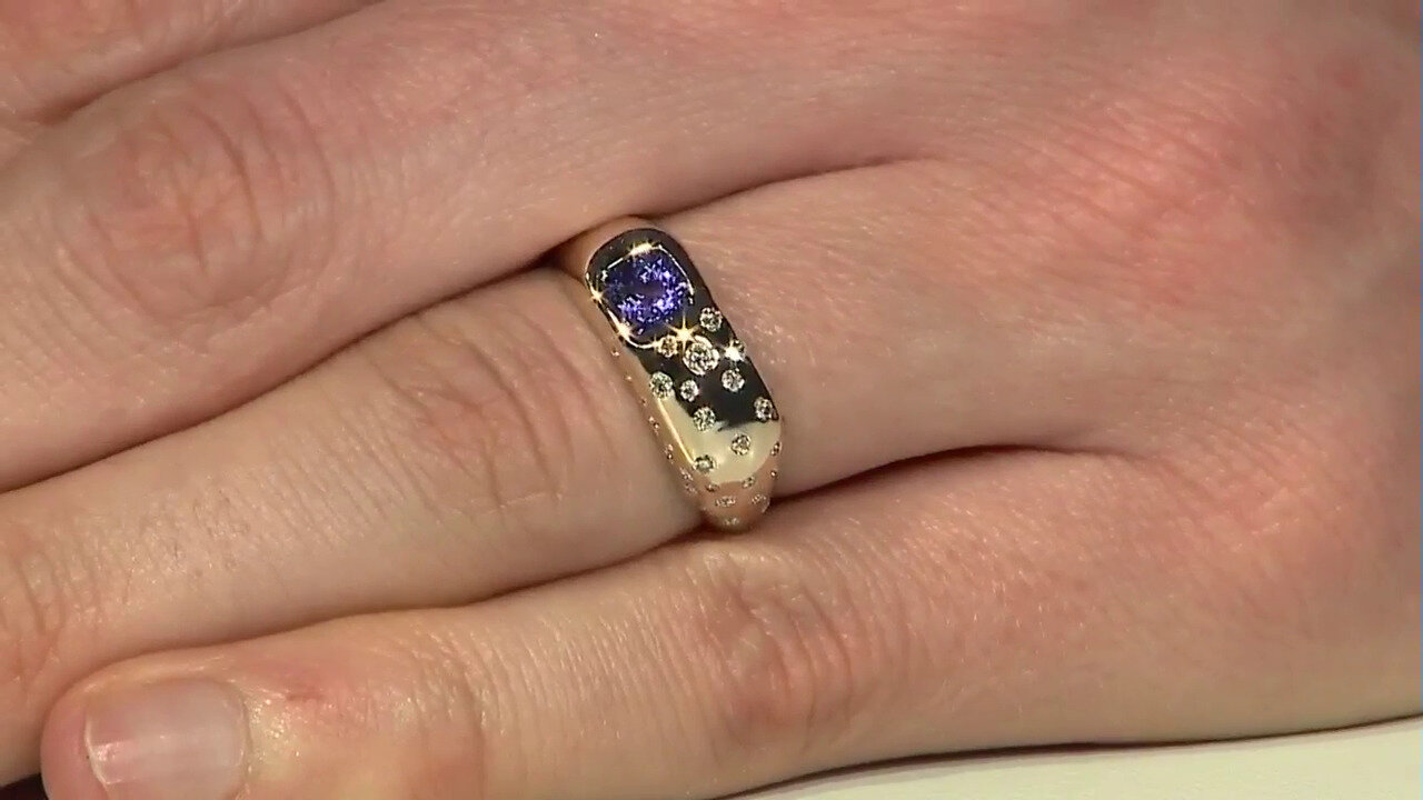 Video Bague en or et Tanzanite AAA (de Melo)