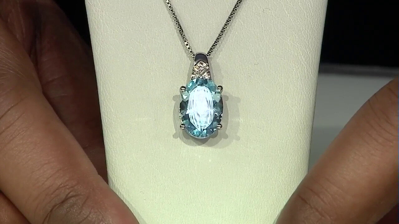 Video Sky Blue Topaz Silver Pendant