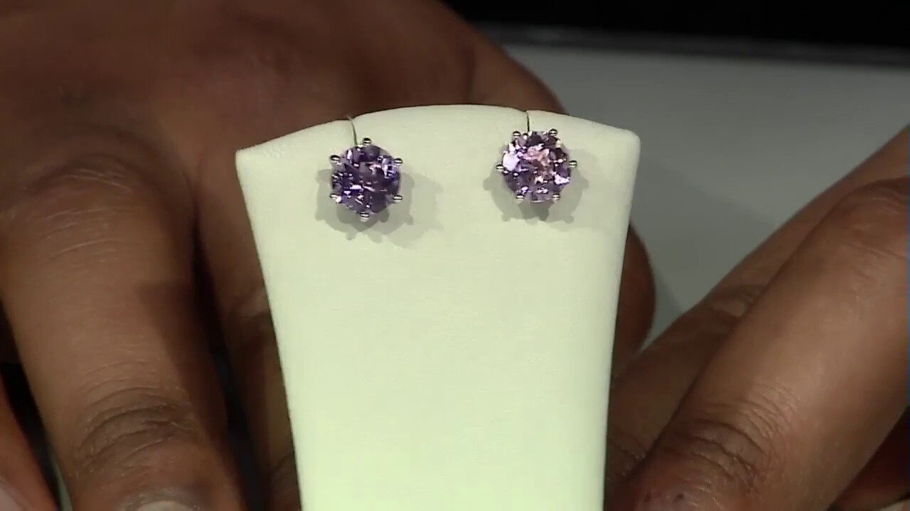 Video Amethyst Silver Earrings