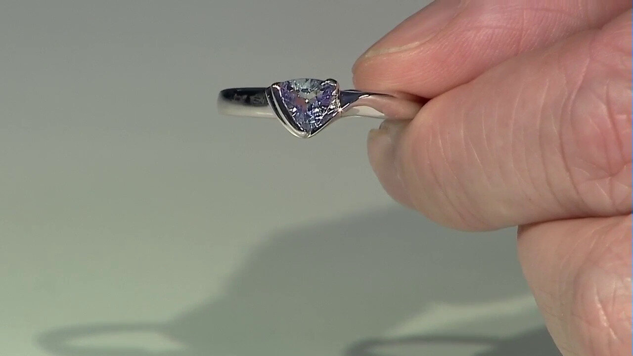 Video Unheated Tanzanite Silver Ring