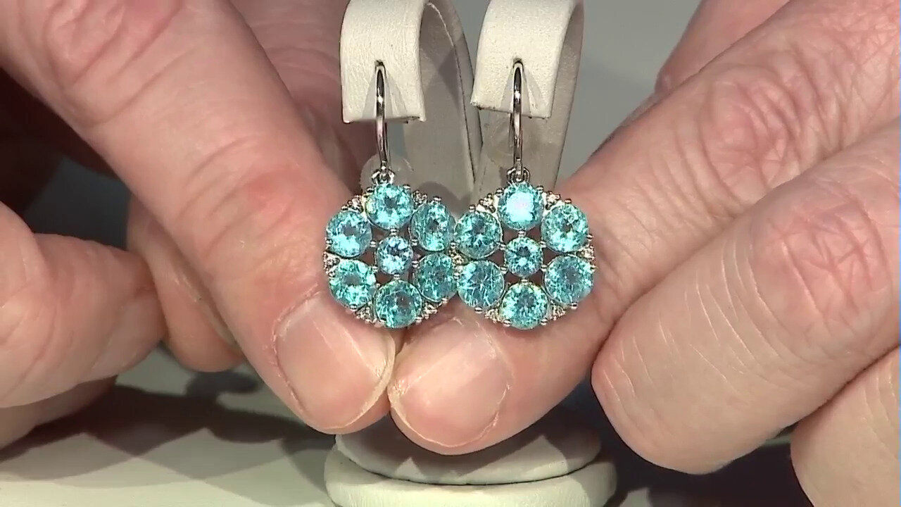 Video Blue Apatite Silver Earrings