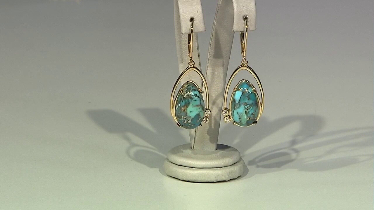 Video Mojave Blue Copper Turquoise Silver Earrings (Faszination Türkis)