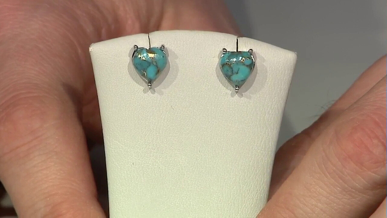 Video Mojave Blue Copper Turquoise Silver Earrings (Faszination Türkis)